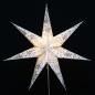 Preview: Venya White/Silverglitter - Foldable glowing star, paper poinsettia with 7 points, 60 cm